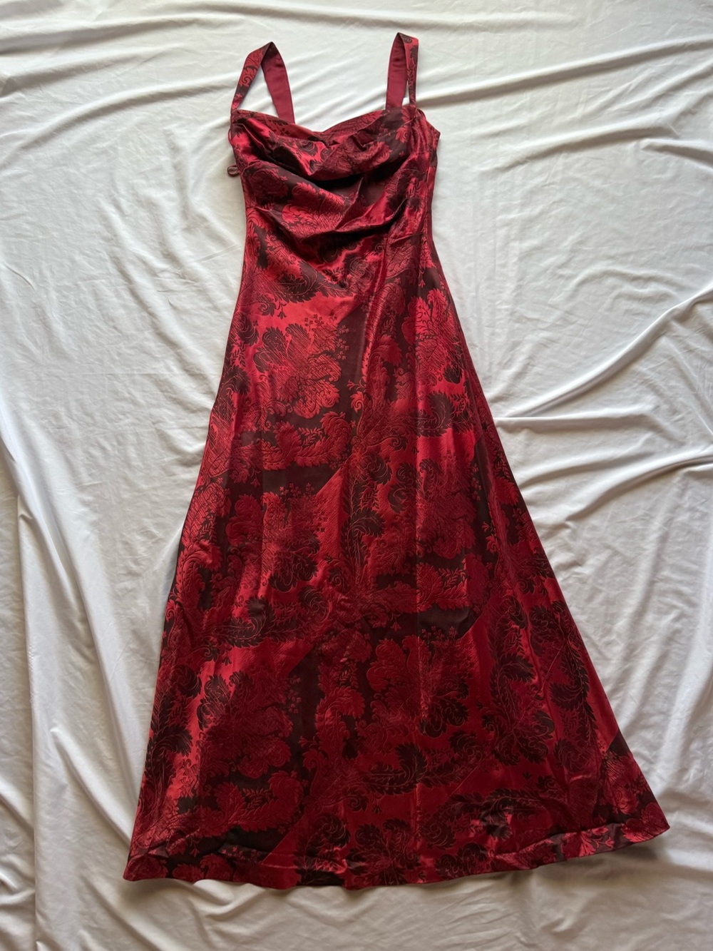 Vintage Kay Unger Red Silk Maxi Dress